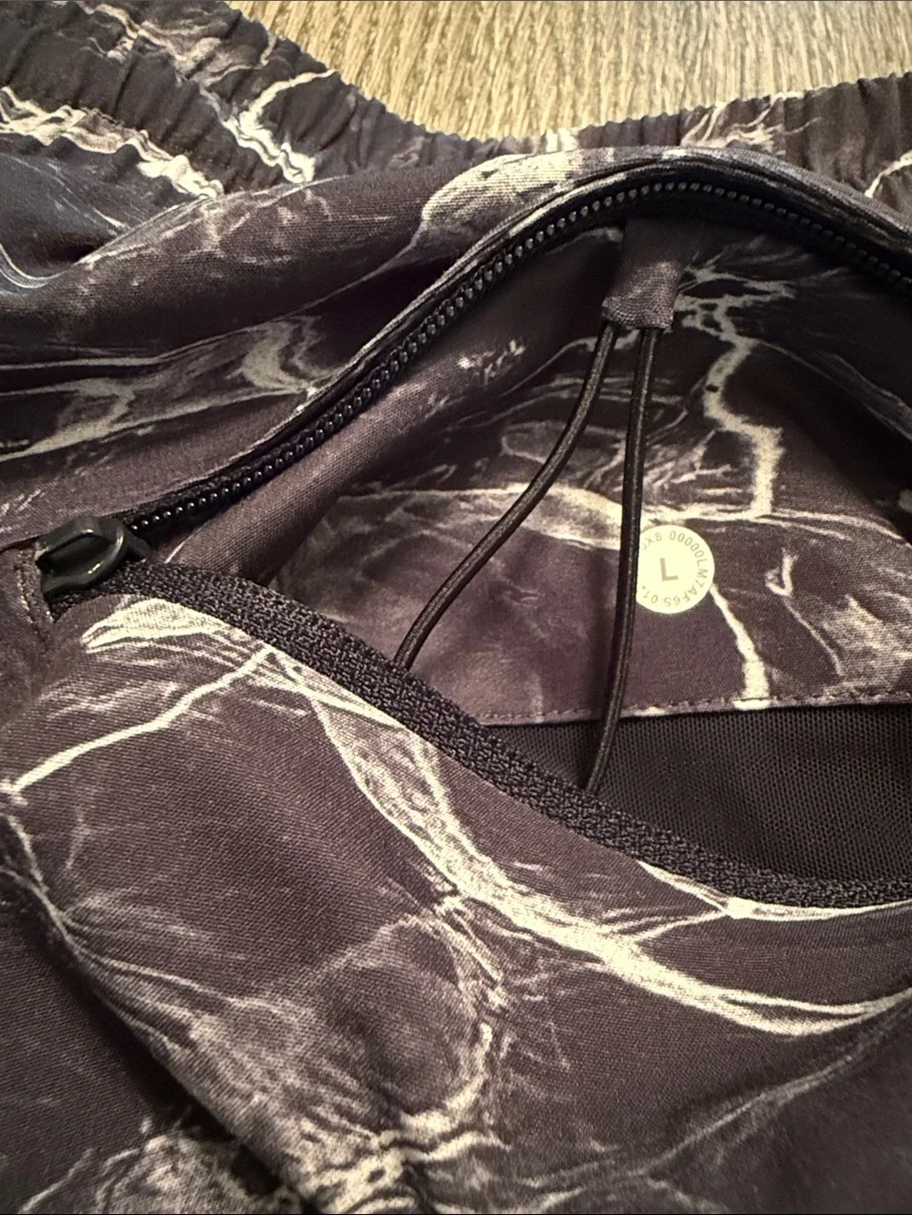 lululemon athletica Black Marble-Effect Swim Trunks